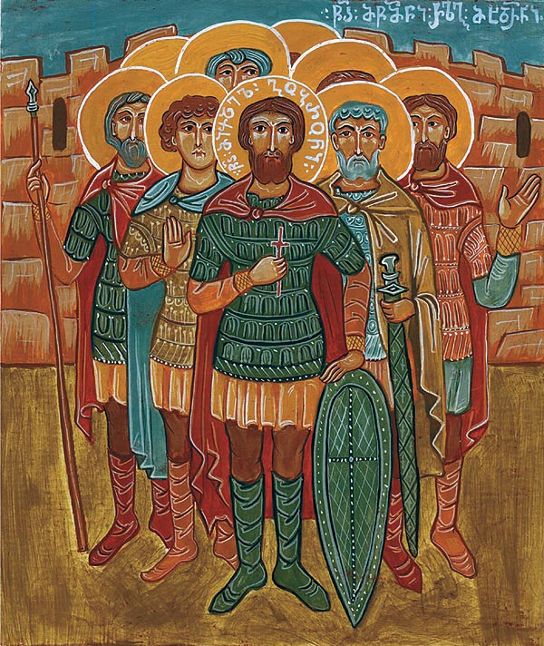 Icona: Gobron e 133 soldati in Georgia mm. Gennadio b di Vatopedi.